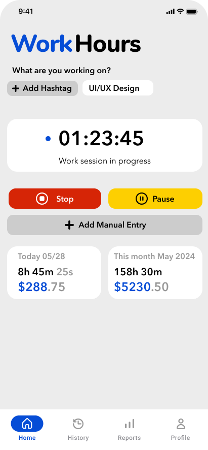 Time Tracking Session in Progress